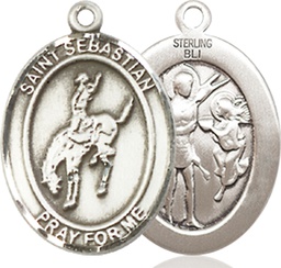 [8191SS] Sterling Silver Saint Sebastian Rodeo Medal