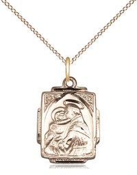 [0804DGF/18GF] 14kt Gold Filled Saint Anthony Pendant on a 18 inch Gold Filled Light Curb chain