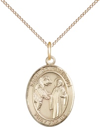 [8321GF/18GF] 14kt Gold Filled Saint Columbanus Pendant on a 18 inch Gold Filled Light Curb chain