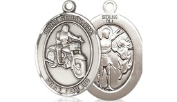 [8197SS] Sterling Silver Saint Sebastian Motorcycle Medal