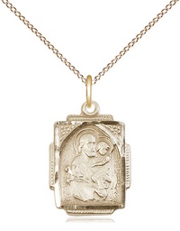 [0804KGF/18GF] 14kt Gold Filled Saint Joseph Pendant on a 18 inch Gold Filled Light Curb chain