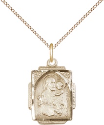 [0804KGF/18GF] 14kt Gold Filled Saint Joseph Pendant on a 18 inch Gold Filled Light Curb chain