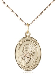 [8322GF/18GF] 14kt Gold Filled Saint Gianna Pendant on a 18 inch Gold Filled Light Curb chain