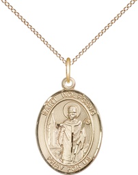 [8323GF/18GF] 14kt Gold Filled Saint Wolfgang Pendant on a 18 inch Gold Filled Light Curb chain