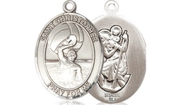 [8198SS] Sterling Silver Saint Christopher Water Polo-Men Medal