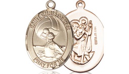 [8199GF] 14kt Gold Filled Saint Christopher Water Polo-Women Medal
