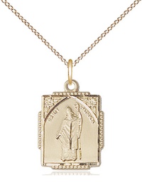 [0804PAGF/18GF] 14kt Gold Filled Saint Patrick Pendant on a 18 inch Gold Filled Light Curb chain
