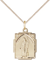[0804PAGF/18GF] 14kt Gold Filled Saint Patrick Pendant on a 18 inch Gold Filled Light Curb chain