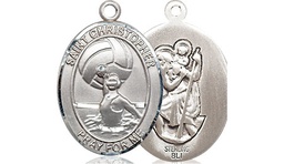 [8199SS] Sterling Silver Saint Christopher Water Polo-Women Medal