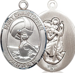 [8199SS] Sterling Silver Saint Christopher Water Polo-Women Medal