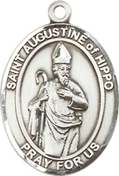 [8202SS] Sterling Silver Saint Augustine of Hippo Medal