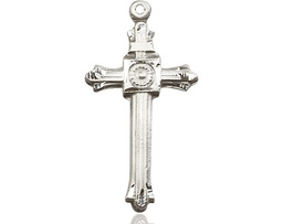 [6005SSY] Sterling Silver Cross Medal - With Box