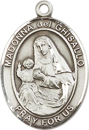 [8203SS] Sterling Silver Saint Madonna Del Ghisallo Medal