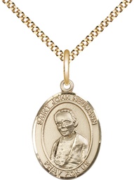 [8204GF/18G] 14kt Gold Filled Saint John Neumann Pendant on a 18 inch Gold Plate Light Curb chain