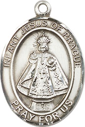 [8207SS] Sterling Silver Infant of Prague Medal