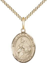 [8208GF/18G] 14kt Gold Filled Saint Maria Goretti Pendant on a 18 inch Gold Plate Light Curb chain