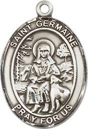 [8211SS] Sterling Silver Saint Germaine Cousin Medal