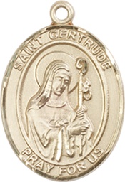[8219GF] 14kt Gold Filled Saint Gertrude of Nivelles Medal