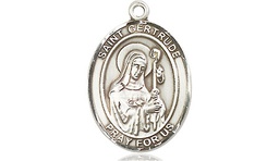 [8219SS] Sterling Silver Saint Gertrude of Nivelles Medal