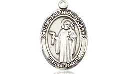 [8220SSY] Sterling Silver Saint Joseph the Worker Medal