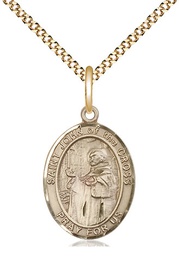 [8231GF/18G] 14kt Gold Filled Saint John of the Cross Pendant on a 18 inch Gold Plate Light Curb chain