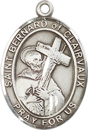 [8233SS] Sterling Silver Saint Bernard of Clairvaux Medal