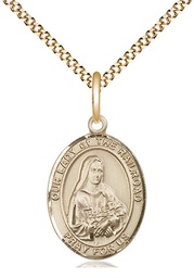 [8247GF/18G] 14kt Gold Filled Our Lady of the Railroad Pendant on a 18 inch Gold Plate Light Curb chain