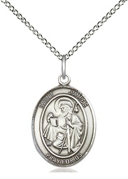 [8050SS/18SS] Sterling Silver Saint James the Greater Pendant on a 18 inch Sterling Silver Light Curb chain