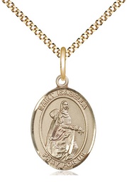 [8250GF/18G] 14kt Gold Filled Saint Isabella of Portugal Pendant on a 18 inch Gold Plate Light Curb chain