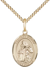 [8258GF/18G] 14kt Gold Filled Saint Isaiah Pendant on a 18 inch Gold Plate Light Curb chain