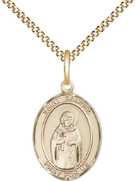 [8259GF/18G] 14kt Gold Filled Saint Samuel Pendant on a 18 inch Gold Plate Light Curb chain