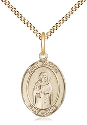[8259GF/18G] 14kt Gold Filled Saint Samuel Pendant on a 18 inch Gold Plate Light Curb chain