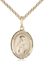 [8260GF/18G] 14kt Gold Filled Saint Hildegard von Bingen Pendant on a 18 inch Gold Plate Light Curb chain