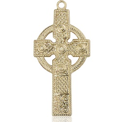 [0242KT] 14kt Gold Kilklispeen Cross Medal