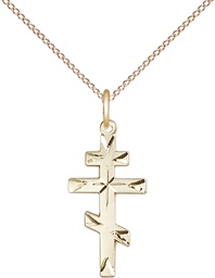 [0250GF/18GF] 14kt Gold Filled Saint Andrew Cross Pendant on a 18 inch Gold Filled Light Curb chain