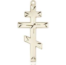 [0251KT] 14kt Gold Cross Medal