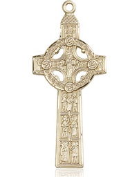 [0255KT] 14kt Gold Scriptures Cross Medal