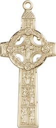[0255KT] 14kt Gold Scriptures Cross Medal