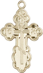 [0256KT] 14kt Gold Saint Olga Cross Medal