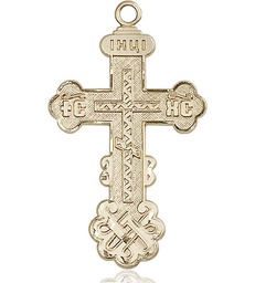 [0269KT] 14kt Gold Kiev Cross Medal