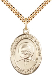 [7362GF/24G] 14kt Gold Filled Saint Josemaria Escriva Pendant on a 24 inch Gold Plate Heavy Curb chain