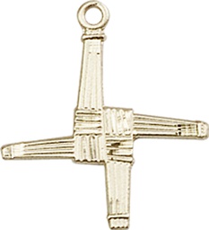 [0290KT] 14kt Gold Saint Brigid Cross Medal
