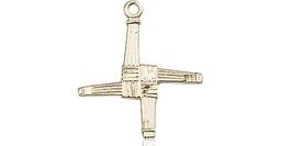 [0290KT] 14kt Gold Saint Brigid Cross Medal