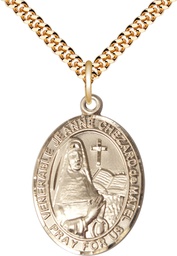 [7401GF/24G] 14kt Gold Filled Jeanne Chezard de Matel Pendant on a 24 inch Gold Plate Heavy Curb chain