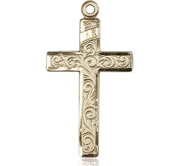 [0652YKT] 14kt Gold Cross Medal