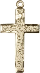 [0652YKT] 14kt Gold Cross Medal
