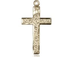 [0653YKT] 14kt Gold Cross Medal