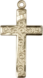 [0653YKT] 14kt Gold Cross Medal