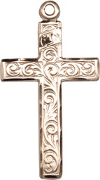 [0674YKT] 14kt Gold Cross Medal