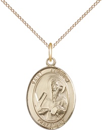 [8000GF/18GF] 14kt Gold Filled Saint Andrew the Apostle Pendant on a 18 inch Gold Filled Light Curb chain